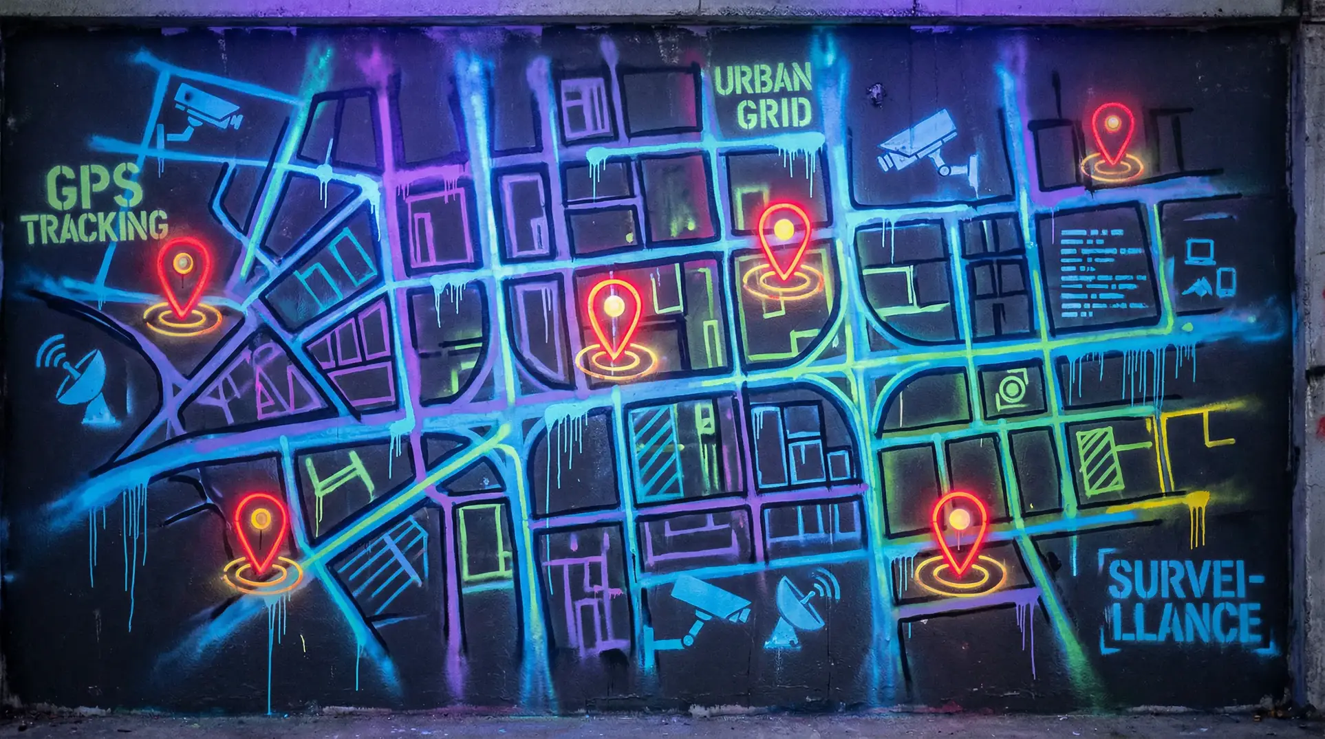 亲密有罪下载 狗仔追踪地图 - 城市涂鸦风格
